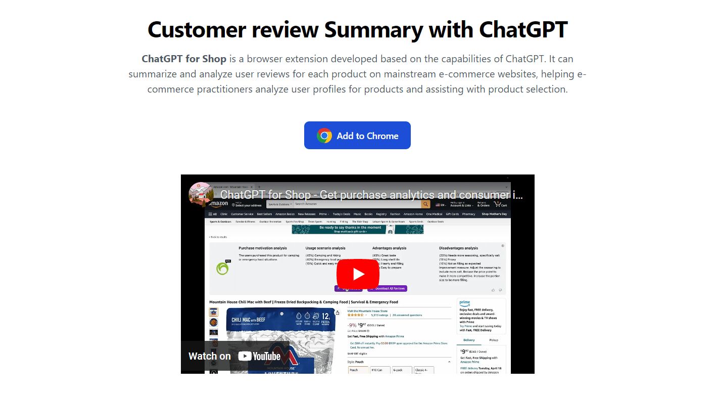 ChatGPT for Shop